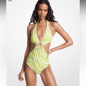 NWT Michael Michael Kors Zebra cutout swimsuit
